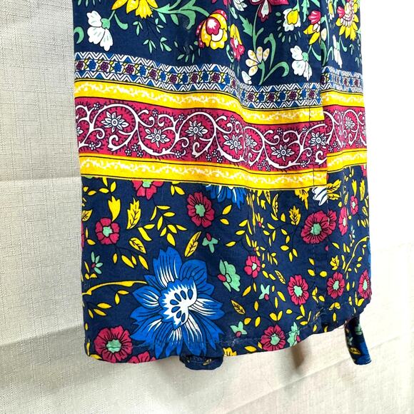 PRETTYGARDEN Floral Maxi Wrap Dress Size M 100% Cotton Boho Festival Mixed Print - Picture 8 of 11
